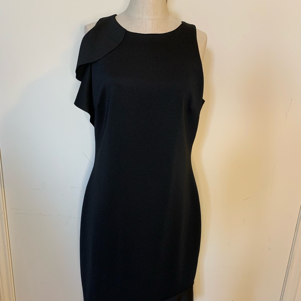 Asymmetrical Ruffle Scoop Dress